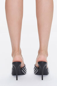 BLACK Studded Square Toe Heels, image 3