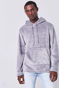 CHARCOAL Fuzzy Knit Hoodie, image 1