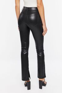 BLACK Faux Leather High-Rise Pants, image 4