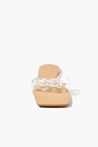 NATURAL/CLEAR Chain Faux Leather Sandals, image 3