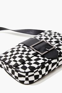 BLACK/WHITE Wavy Checkered Shoulder Bag, image 4