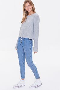 HEATHER GREY Ribbed Henley Sweater, image 4