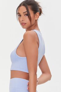 LIGHT BLUE Ribbed Knit Cropped Tank Top, image 2