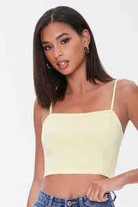 LIGHT YELLOW Cropped Seamed Cami, image 1