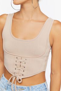 SAND Lace-Up Bustier Crop Top, image 5