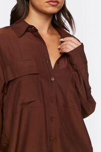 BROWN High-Low Buttoned Shirt, image 5