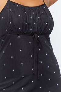 BLACK/WHITE Plus Size Star Print Midi Dress, image 5