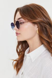 GOLD/GREY Tinted Round Sunglasses, image 2
