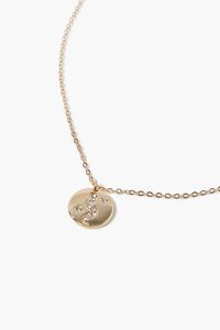 GOLD Rhinestone Disc Pendant Necklace, image 1