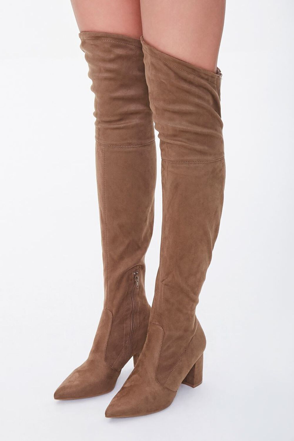 TAUPE Faux Suede Over-the-Knee Boots, image 1