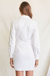 WHITE Ruched Shirt Mini Dress, image 3
