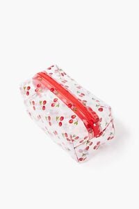 RED/MULTI Cherry Transparent Makeup Bag, image 2