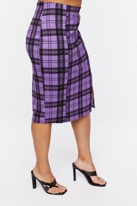 Plus Size Plaid Bodycon Midi Skirt, image 3