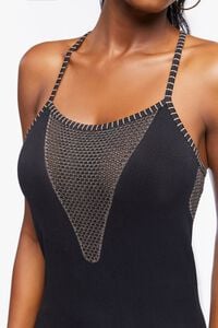 BLACK/BROWN Seamless Mesh-Panel Mini Dress, image 5