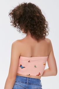 LIGHT PINK/MULTI Butterfly Print Tube Top, image 3