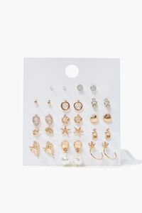 GOLD Seashell Stud Earring Set, image 1