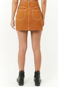 Contrast-Stitch Denim Mini Skirt, image 4