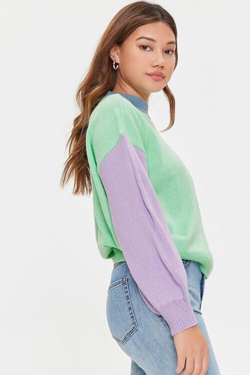 GREEN/MULTI Colorblock Drop-Sleeve Sweater, image 3