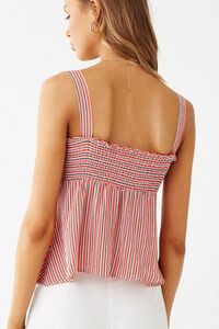 Striped Knotted Tie-Front Top, image 3
