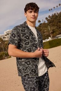 BLACK/WHITE Abstract Floral Print Shirt, image 1