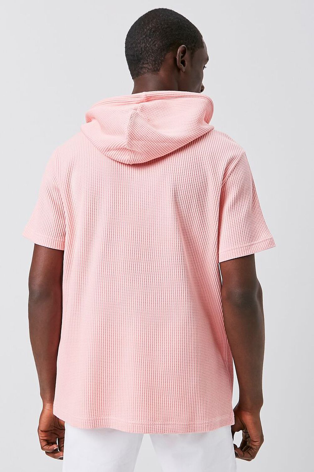 PINK Ribbed Knit Hooded Top, image 3