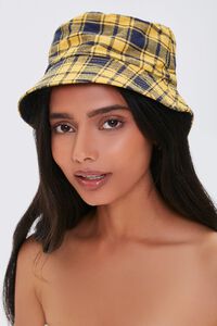 MUSTARD/MULTI Plaid Bucket Hat, image 1