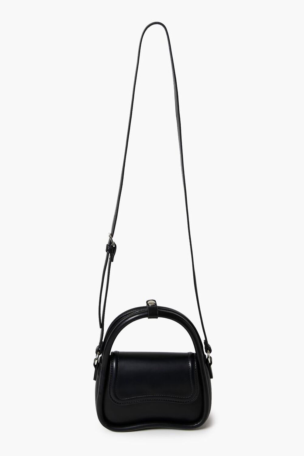 Forever 21 Women's Faux Leather/Pleather O-Ring Crossbody Bag in Black | Concert & Festival Clothes | F21