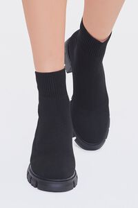 BLACK/BLACK Lug-Sole Sock Booties, image 4