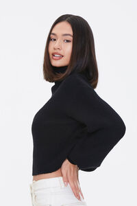 BLACK Ribbed Turtleneck Sweater, image 2