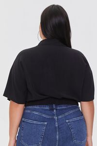 BLACK Plus Size Cropped Shirt, image 3