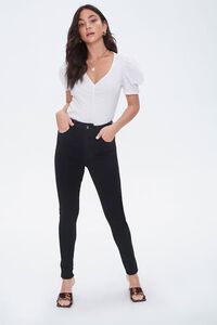 BLACK Stretch High-Rise Skinny Jeans, image 4