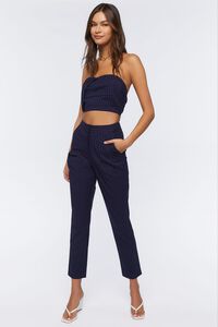 NAVY/WHITE Pinstripe Ankle Trousers, image 5