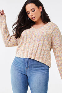 Plus Size Marled High-Low Sweater, image 1