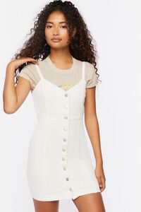 WHITE Denim Pinafore Dress, image 2