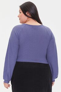 STEEPLE GREY Plus Size Ruched Crop Top, image 3