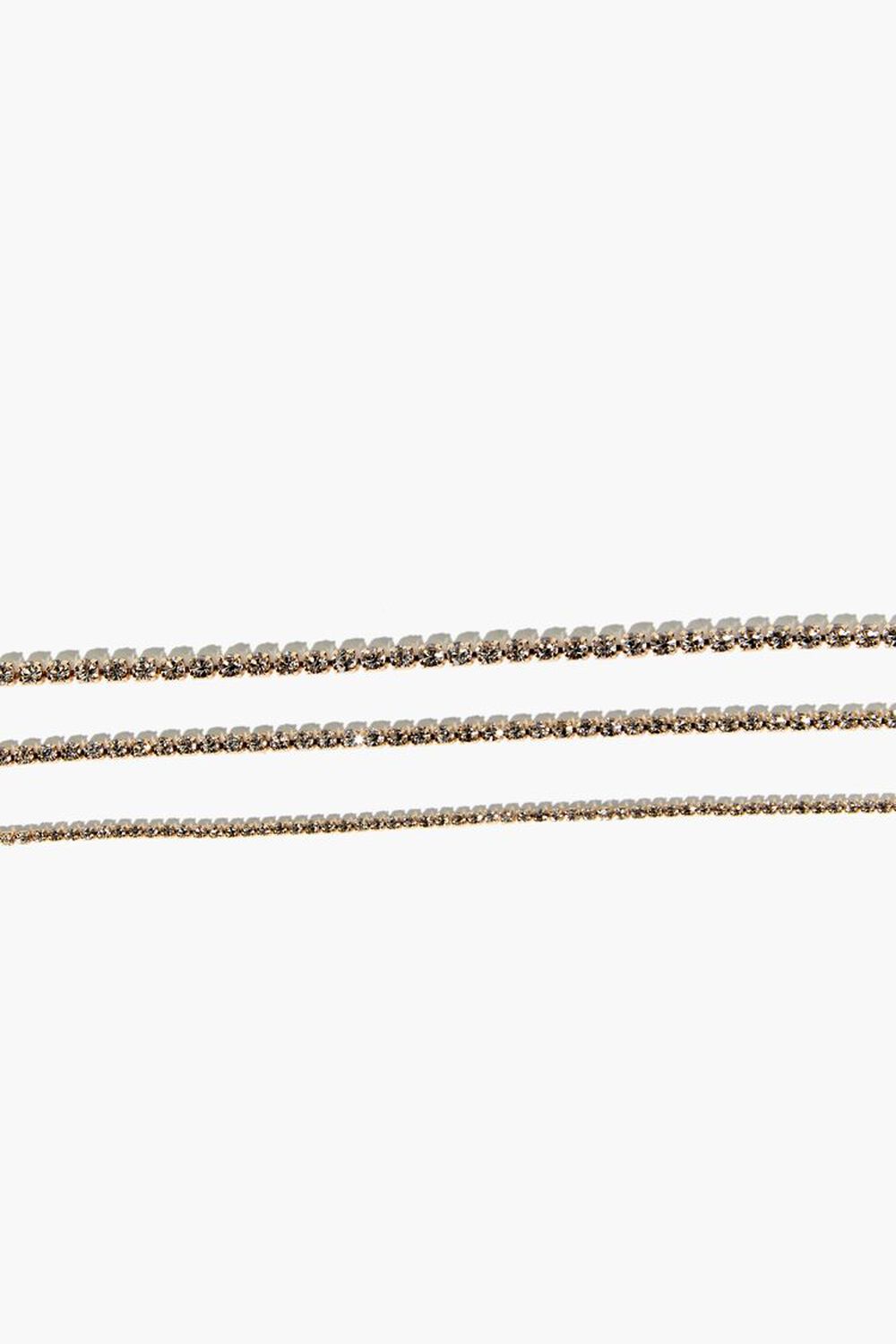 GOLD Rhinestone Chain Bracelet Set, image 2
