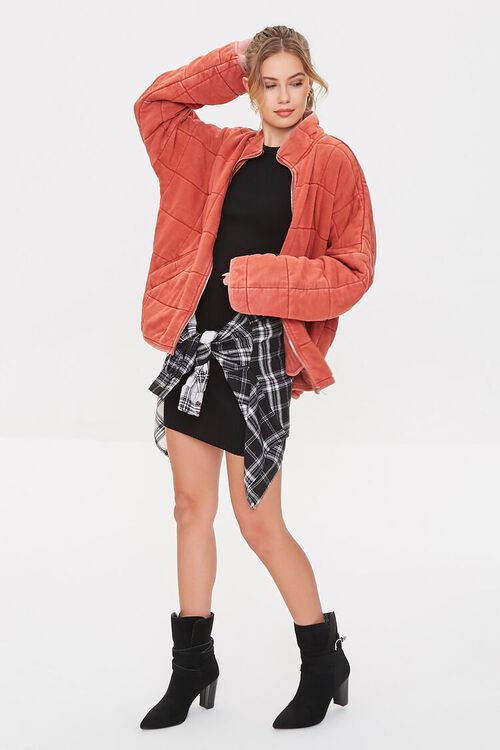 RED Quilted Zip-Up Jacket, image 4