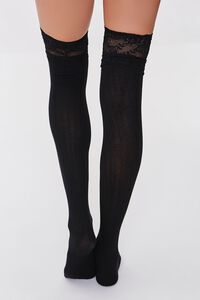 Lace-Trim Thigh-High Socks, image 3