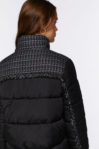BLACK/CREAM Tweed Puffer Jacket, image 3
