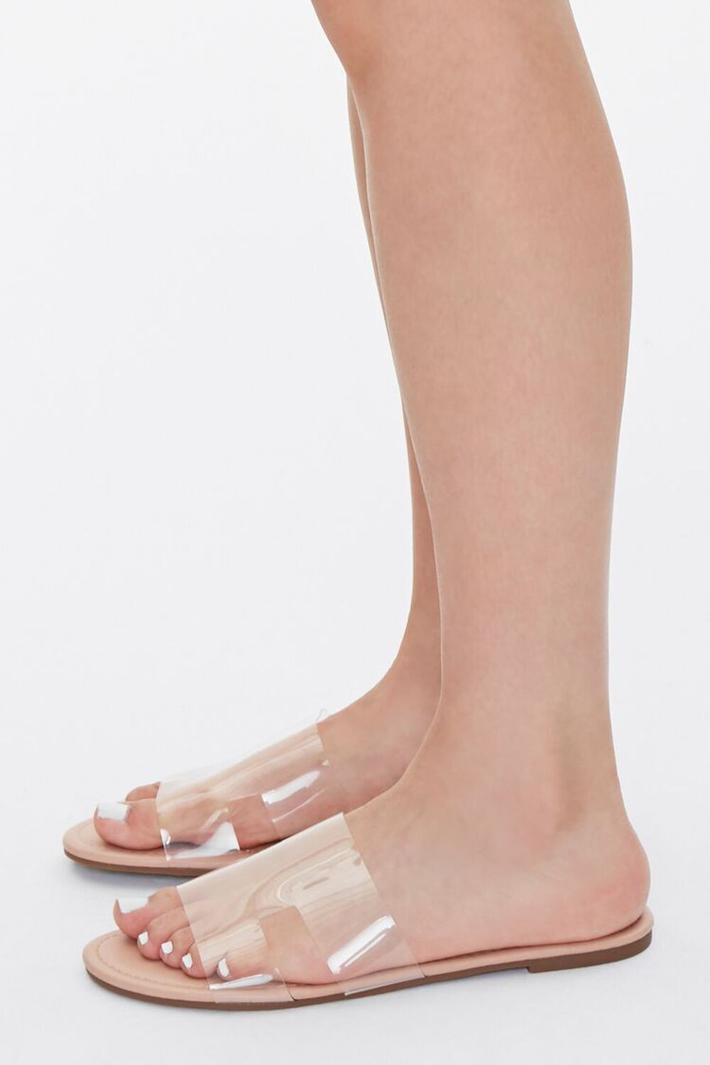 NUDE Faux Leather Clear-Strap Sandals, image 2