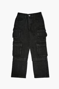 BLACK Girls Denim Cargo Pants (Kids), image 1