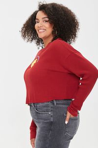 RED/MULTI Plus Size Flower Graphic Top, image 2