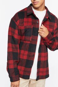 RED/BLACK Plaid Button-Up Shirt, image 5