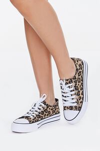 Leopard Print Canvas Sneakers, image 1