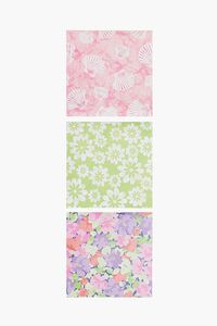WHITE/MULTI Shell & Floral Wall Poster Set, image 1