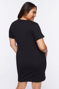 BLACK Plus Size Bodycon Mini Dress, image 3