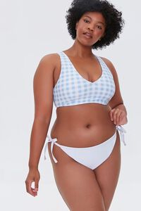 WHITE Plus Size String Bikini Bottoms, image 1