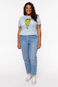 Plus Size Sequin Happy Face Graphic Tee, image 4