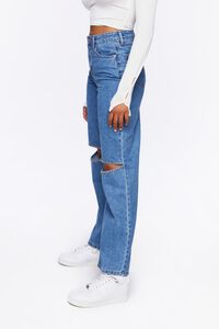 LIGHT DENIM Rhinestone Split-Knee 90s-Fit Jeans, image 3