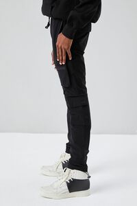 BLACK Drawstring Cargo Slim-Fit Pants, image 3